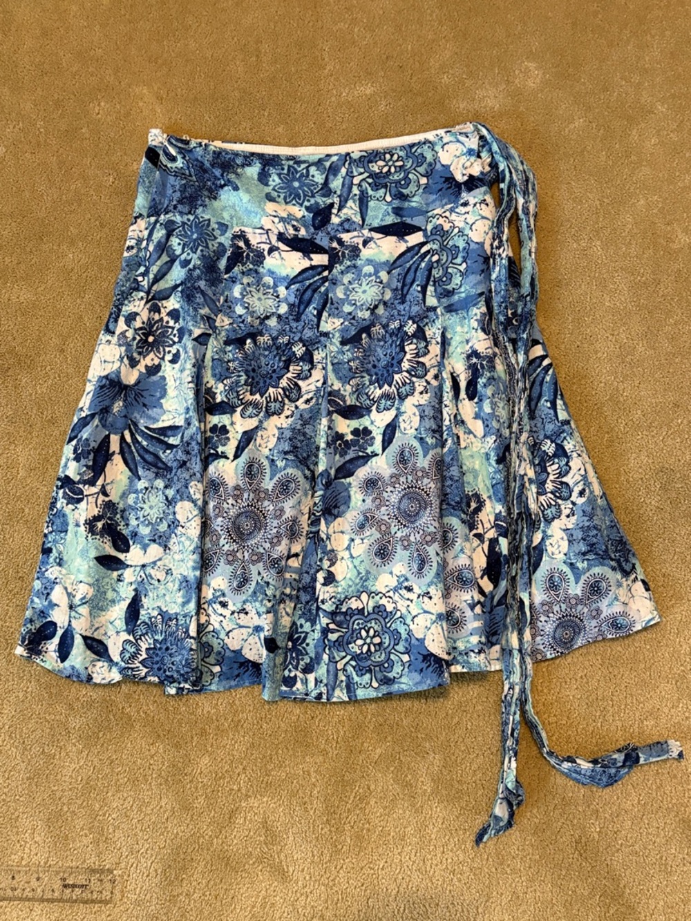 George Ladies Blue and White Floral Cotton Skirt